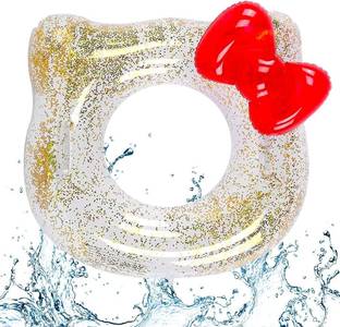 Bellveen Cat Shaped Swimming Ring Tube with 2 Handles for Swimming Ring | Multicolour Pull Buoy