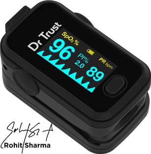 Dr Trust (USA) Signature Series FingerTip with AUDIO VISUAL ALARM water resistant ( Midnight Black) Pulse Oximeter