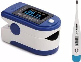 अमन मेड PULSE OXIMETER WITH DIGITAL THERMOMETER HEALTH CARE APPLIANCE COMBO पल्स ऑक्सीमीटर