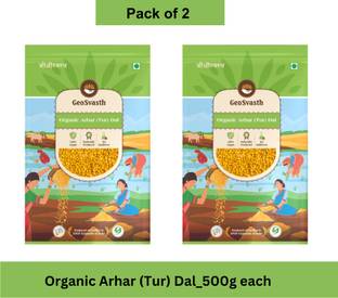 Geosvasth Organic Green Toor/Arhar Dal (Whole) (Unpolished dal | 100% Pure -Gluten & Vegan Free)