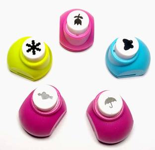KNAFS Craft Punches Machine for Art and Craft Project Assorted Shapes- 5 Pcs Set Punches & Punching Machines
