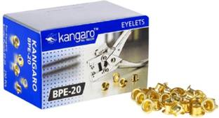 R K SALES Original Kangaroo BPE 20 Eyelets For Punching Machine,250 Units Golden,Pack of 5 Punches & Punching Machines