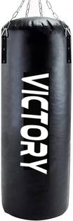 VICTORY Best Unfilled Punching Bag Synthetic Leather with Hand Wrap Hanging Bag