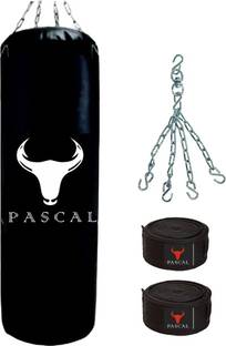 Pascal Unfilled Heavy Premium Boxing Bag with Boxing Hand Wrap with Chain Hanging Bag Hanging Bag