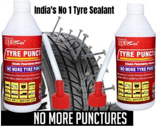 Redtize puncture repair tyre sealer liquid 1000 ml pack of 2 Tubeless Tyre Puncture Repair Kit
