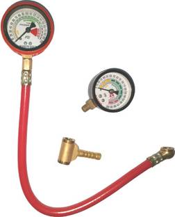 SEAHORSE POLYMERS Tyre Pressure Pipe Gauge 200PSI With 200psi Meter And Air Chuck Tubeless Tyre Puncture Repair Kit