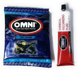 GANESHA INDUSTRIES Omni Puncture Repair (Tiny 100 Pcs) with CVF - 1pcs Tube Puncture Repair Patches Tubed Tyre Puncture Repair Kit