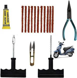 SHOWRIDE Activa 125CC Tubeless Tire Puncture Kit Flat Tire Repair for Car & Bike Tubeless Tyre Puncture Repair Kit