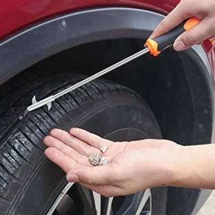 VATTU Car Tire Stone Cleaning Hook, Auto Remover Tire Groove Stones Removing Tool Tubeless Tyre Puncture Repair Kit