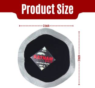 RATNAM GOLD BIAS PLY TYRE REPAIR PATCH 3 NO. (BOX QTY. 10 PCS) Tubed Tyre Puncture Repair Kit