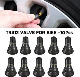 WILLIBEE TR412 Tubeless Tyre Valve Stem Rubber Brass Snap Valve/Neck Stem for Bike(10Pcs) Tubeless Tyre Puncture Repair Kit