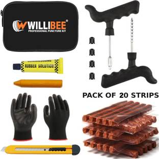 WILLIBEE 7 in 1 Universal Tubeless Tire Puncher Kit (with storage box) Tubeless Tyre Puncture Repair Kit