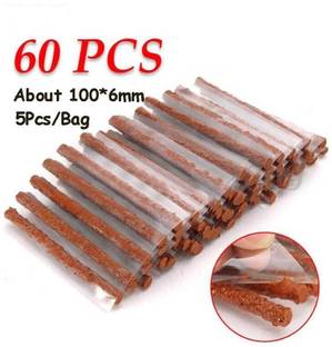 SK ENTERRPRICES Tubeless Tyre Puncture Repair strips (60) super fine rubber proper sized Tubeless Tyre Puncture Repair Kit