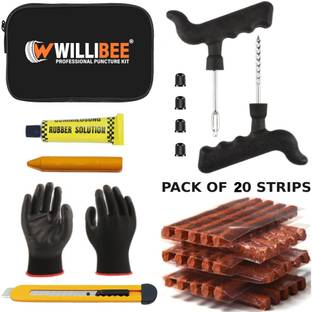 WILLIBEE 7 in 1 Universal Tubeless Tire Puncher Kit (with storage box) Tubeless Tyre Puncture Repair Kit
