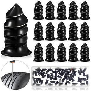 KR STORE 40 Pcs Tire Repair Nails Black Tire Repair Rubber Screws Soft Rubber Screw Tubeless Tyre Puncture Repair Kit