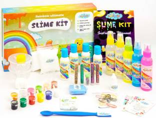 Link With Science Ultimate Slime Making Kit (Rainbow - Make 25+ Slime at home) Best gift for kids Multicolor Putty Toy