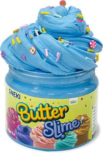 sneki Fluffy Soft Scented Butter Slime Toy for Kids Girls with Slime Rainbow Sprinkles Blue Putty Toy