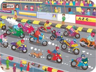ABYZ BIKE RACING Jigsaw Puzzle for Kids of Age 4-6 Years, 25 Pcs Puzzle