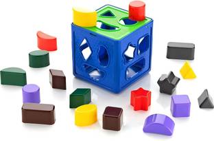 RAINBOW RIDERS Shape Sorting Cube With 18 Shape And Different Color - Kids Activity Toys