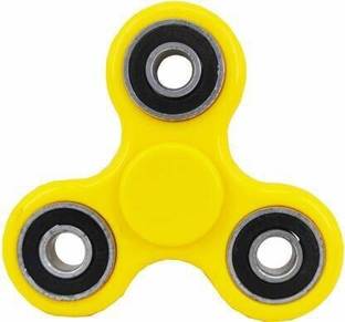 PREMSONS Fidget Spinner 608 Four Bearing Ultra Speed Tri Spinner Hand Spin Toy Yellow Black Wing Bearings