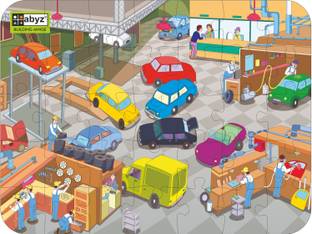 ABYZ CAR GARAGE Jigsaw Puzzle for Kids of Age 4-6 Years, 35 Pcs Puzzle