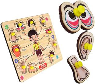 SHALAFI Educational & Learning Game Human Parts Of Body Name Board Game Puzzle and Cube