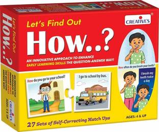 Creatives Let's Find Out-How WH Question Series Self-Correcting Match Ups Game Ages 4 & Up
