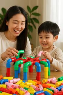 Pulsbery Pipe Puzzles Building Blocks Toy Game Set for 3-8 Years Old Kids Boys & Girls