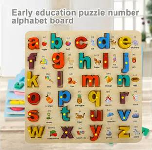 SHALAFI Small ABC Letters Alphabets Board With Picture Educational Learning Puzzle Toys