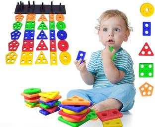 RITSKART Best Buy Intellectual Smart Activity Fun Learning Shape Five Column Blocks
