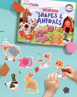 Intelliskills Educational Shapes & Animals Jigsaw Puzzles | Early Learning Toy Game for Kids
