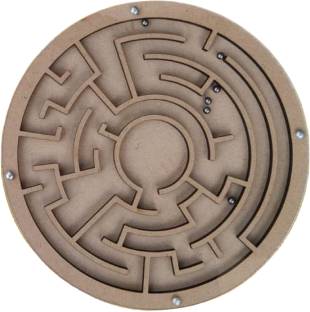 GYANOTOY Wooden Labyrinth Ball Maze, Indoor Game for Young Adults/Kids (Small)