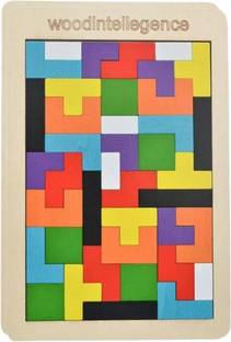 मारा बोम्मई Wooden Russian Blocks Puzzles ,Wooden Tetris Puzzle Brain Teasers Toy Tangram