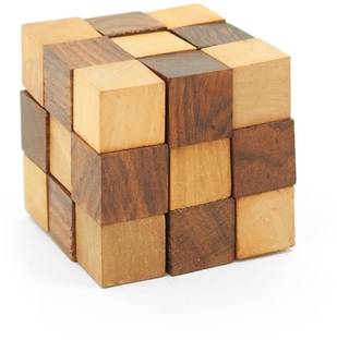 Mittimate Snake Cube Puzzle for Kids & Adults I Wooden Brain Teaser Toy ITurn & Twist Game