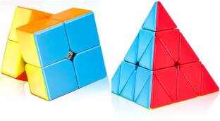 HASTiKA Cube Combo Set of 2x2 Pyraminx Pyramid Triangle High Speed