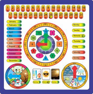 KRISHN COLLECTION Wooden Clock/Month/week Puzzle Games & Learning Educational Board for Kids