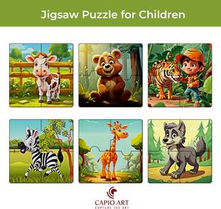 CAPIO ART Kid's Wooden Jigsaw PuzzleS Games for Kids & Children's (6designs)