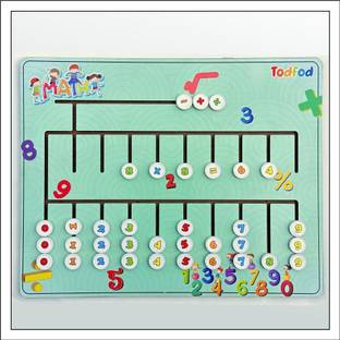 Todfod Wooden Mathmatical Maze Puzzle Toy for Kids & Children, Colour and Shape