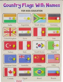 asian Wooden puzzle game for kids country flag