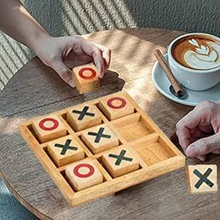 Plus Shine Tic Tac Toe Board Game for Adults & Kids Puzzle Game Coffee Table Decor & Games