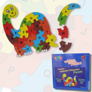 Toys universe Dinosaur Wooden Alphabet Puzzle for Kids A to Z Jigsaw Puzzle ABCD 2+ year old