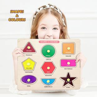 Plus Shine Montessori Sorting Blocks for Kids Early Education Geometric Shape Puzzle Board