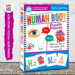 HELLO FRIEND Human Body Puzzle Connecting 2-piece (Set of 21 pcs) for Childrens- Ages 4+