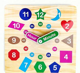 Childgossip New Kids Toy Wooden Watch Time Learning Clock with Hours and Minutes