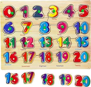 RITSKART Top Sale 1 To 20 Wooden Number Numerical Puzzles Counting Board for Toddlers