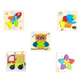 Wooden Wonders Animals 3D Wooden Jigsaws Educational Puzzles For Kids 2 to 4 Years