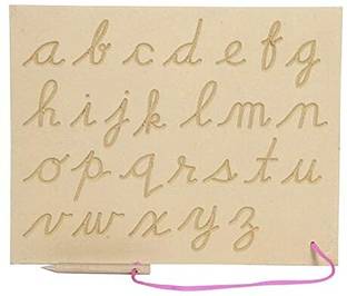 FireFlies Wooden Small Cursive Alphabet Writing Practice Board for Kids (Pack of 1)
