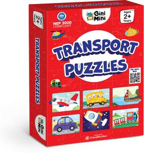 GiniMini Transport Vehicles 2 Piece Jigsaw Puzzles for Kids Age 2 & Above