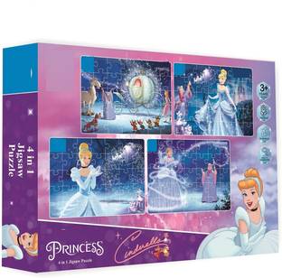 ZWINKO 4 in 1 Disney Jigsaw Puzzle 140 Pieces(Cinderella)