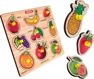 Justcraft Fruits wooden Jigsaw Preschool & Playgroup Educational Puzzle kids toys